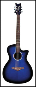 Daisy Rock Wildwood Artist Acoustic-Electric Guitar, Royal Blue Burst